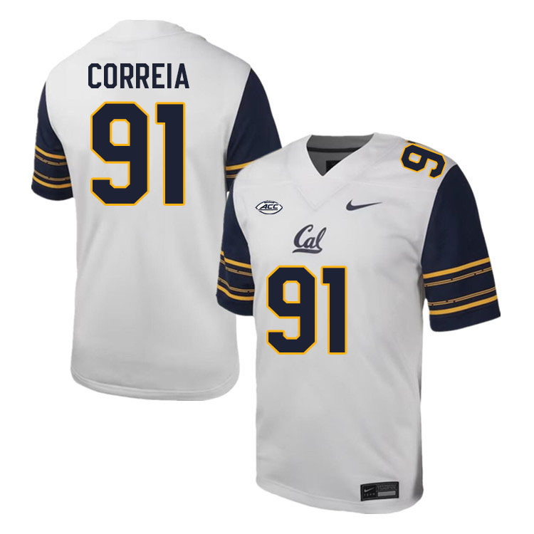 Men #91 Ricky Correia California Golden Bears ACC Conference College Football Jerseys Stitched Sale-